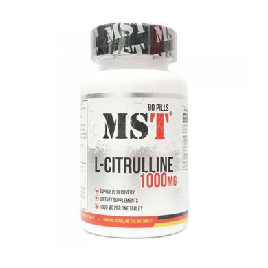 MST Sport Nutrition, Цитрулін L-Citrulline 1000 mg, 90 таблеток