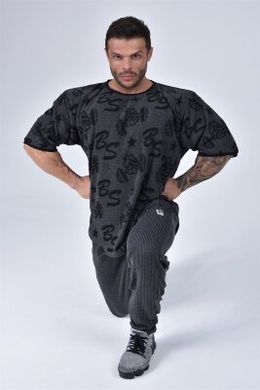 Big Sam, Футболка-Розмахайка (Bodybuilding Mens T-Shirt BS 3318) Сірий\Чорний ( XL )