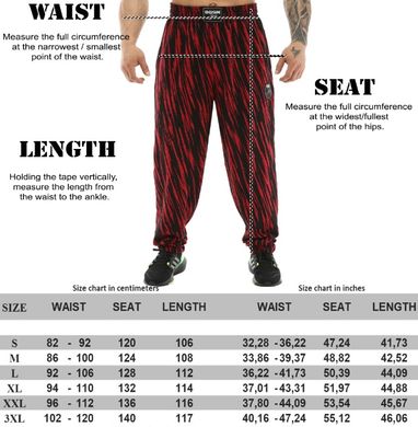 Big Sam, Штани спортивні завужені ((Baggy Winter Towel Pants PNT1313)) Чорний-Червоний ( M )