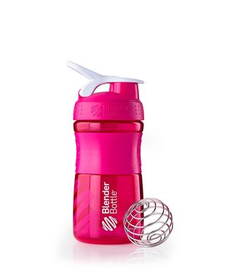 Blender Bottle, Спортивный шейкер-бутылка SportMixer Pink/White, 590 мл