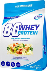 6PAK Nutrition, Протеїн 80 Whey Protein, 908 грам (Pears caramel )