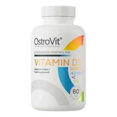OstroVit, Вітамін Vitamin D3 2000 IU + K2 MK-7 + VC + Zinc, 60 капсул