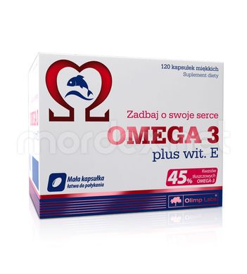 Olimp Labs, Рыбий жир Omega-3 45% + витамин Е, 120 капсул