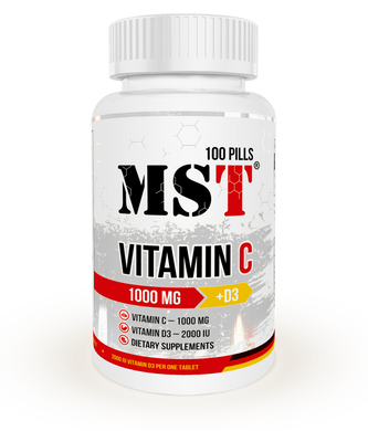 MST Sport Nutrition, Витамин Vitamin C+D3, 100 таблеток, 100 таблеток