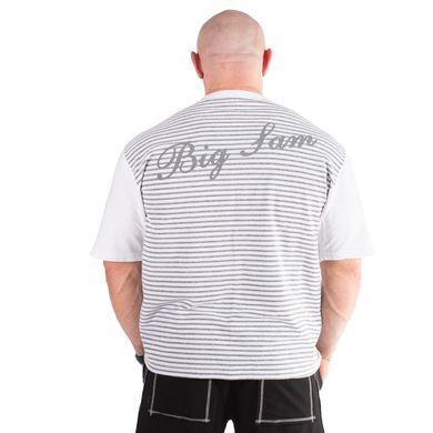 Big Sam, Футболка-Розмахайка (Bodybuilding Mens Towel Gym Rag Top) Сірий\Білий ( L )