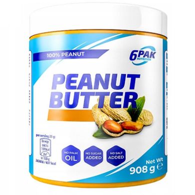 6Pak Nutrition, Арахісова паста Peanut Butter crunchy, 908 грам
