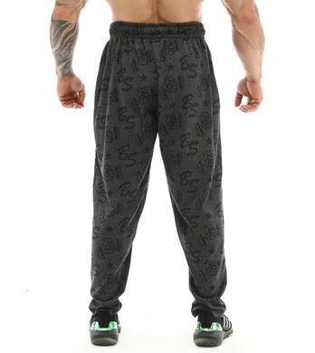 Big Sam, Штаны спортивные зауженные (Baggy Logo Gym Pants PNT1302) Черный-Серый ( M )