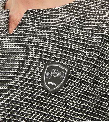 Big Sam, Футболка-Размахайка(Men's Textured Knitted Oversize Rag Top T-shirt BGSM 3323) Серый\Черный ( M )