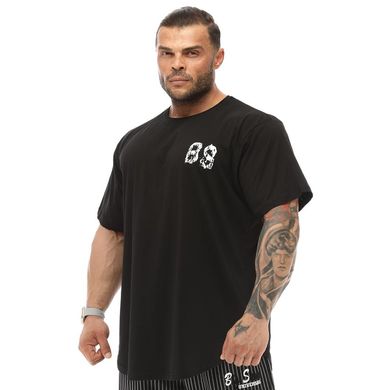 Big Sam, Футболка-Размахайка (Men's Oversize T-shirt 3340-Black&White) Черный ( L )