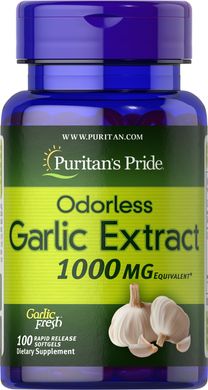Puritans Pride, Витамины(Иммунитет Чеснок без запаха) Odorless Garlic 1000 mg, ( 100 капсул )
