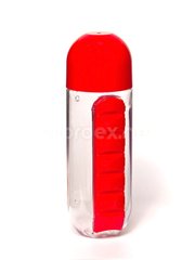GM Power, Спортивная бутылка с таблетницей Red, 800 мл