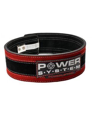 PowerSystem, Пояс для пауэрлифтинга и тяжелой атлетики PS-3840 StrongLift Black-Red с карабином