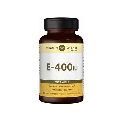 Vitamin World, Вітамін E 400 IU, 250 капсул, 250 капсул