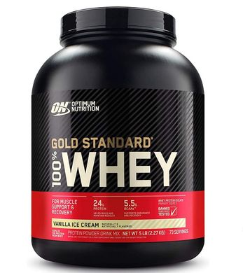 Optimum Nutrition, Протеїн 100% Whey Gold Standard, 2270 грам Vanilla Ice Cream