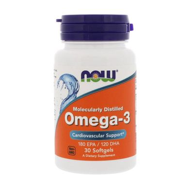 Now Foods, Рыбий жир Omega-3, 30 капсул