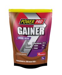 Power Pro, Гейнер Gainer Amino+BCAA, 1000 грамм, Банан, 1000 грамм