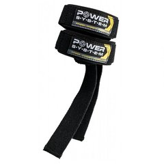 Power System, Лямки для тяги на запястья PS-3400 Power Straps Black/Yellow, Черно-жёлтый, 60*4 см