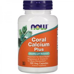 Now Foods, Мікроелемент Coral Calcium Plus, 100 капсул