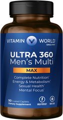 Vitamin World, Вітаміни ULTRA 360 Men's Multi Max, 90 таблеток, 90 таблеток