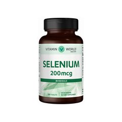 Vitamin World, Витамины Selenium 200 mcg, 250 таблеток, 250 таблеток