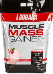 Labrada Nutrition, Гейнер Muscle Mass Gainer, 5443 грамм ( Клубника )