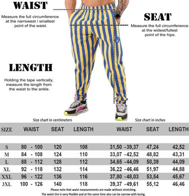 Big Sam, Штани спортивні звужені Men's Striped Loose Fit Ukrainian Flag Sweatpants PNT1381 Сині\Жовті ( S )