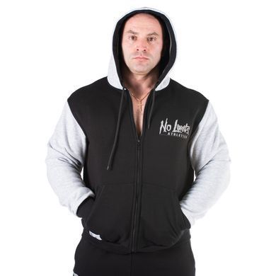 No Limits, Толстовка теплая Mesh Zipped Hoodie(флис) (MD7431-1), Серая\Черная ( M )