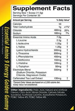 Rule One Proteins, Амінокислоти Essential Amino 9 Energy, 345 грам Blue Razz Lemonade