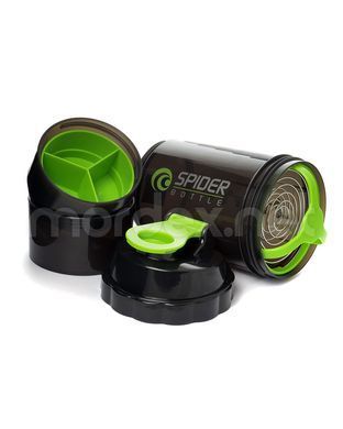 SpiderBottle, Спортивный шейкер Spider Bottle Maxi2Go Black Edition Black/Green, 850 мл