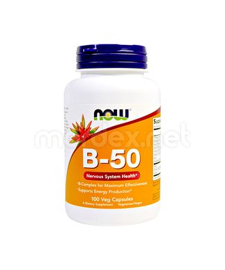 Now Foods, Витамины группы B B-50, 100 капсул, 100 капсул