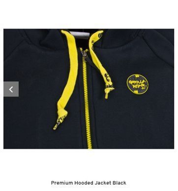 Gorilla Wear, Толстовка Premium Hooded Jacket Blac, чорна