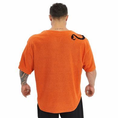 Big Sam, Футболка-Размахайка(Men's Oversize Towel Textured Rag Top T-shirt 3298) Оранжевая ( L )