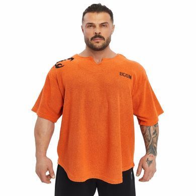 Big Sam, Футболка-Размахайка(Men's Oversize Towel Textured Rag Top T-shirt 3298) Оранжевая ( L )