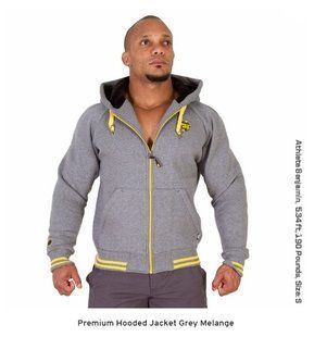 Gorilla Wear, Толстовка Premium Hooded Jacket Grey Melange, серая XXL