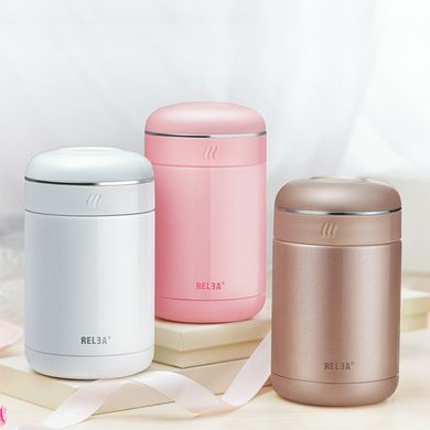RELEA Elegance 540 мл (Pink) &mdash; ланч-термос з ложкою та чохлом