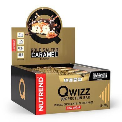 Nutrend, Спортивний батончик Qwizz Protein Bar, 60 грам salted caramel, Солона карамель, 60 грам