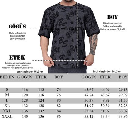 Big Sam, Футболка-Размахайка (Bodybuilding Mens T-Shirt BS 3318) Серый\Черный ( L )