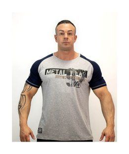 LegalPower, Футболка для бодибилдинга Metal Wear, Серо-синяя M