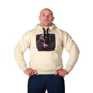 Mordex, Кофта-Худі з капюшоном чоловіча на флісі, Light beige (ecru/cream) ( M ) 3D Puff Print