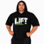 Футболка-размахайка мужская оверсайз с капюшоном Hard Power Lift черная L
