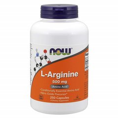Now Foods, Аргінін L-Arginine 500 mg, 250 капсул