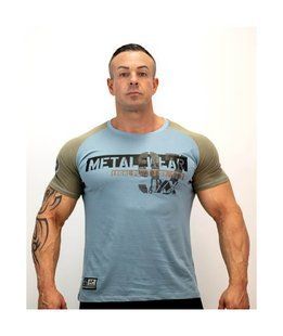 LegalPower, Футболка для бодибилдинга Metal Wear, Голубой-серый M