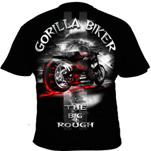 Silberr&uuml;cken Herren T-Shirt "Gorilla Biker On the Road" (GBR3) &ndash; Black (L)
