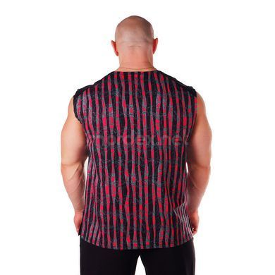 Big Sam, Футболка без рукавів Bodybuilding Mens T-Shirt 2311 Чорно\ червона M