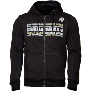 Gorilla Wear, Кофта с капюшоном на замке Bowie Mesh Zipped Hoodie Black, черная, Черный, M