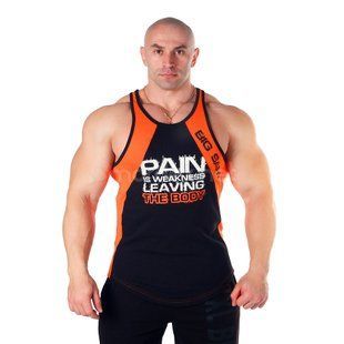 Big Sam, Майка Muskelshirt (BS2261) Чорная\ оранжевая ( S )