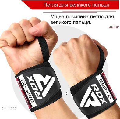 RDX Sports, Бинты для запястий (кистовые бинты) RDX W2 Gym Wrist Wraps Black Pro