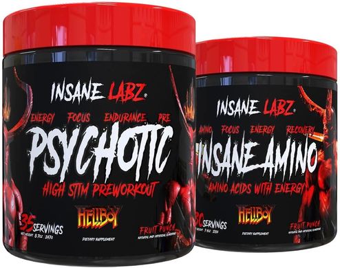 Insane Labz, Предтренік Psychotic Hellboy High Stim Pre Workout, 250 грам ( Lemonade )