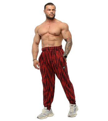 Big Sam, Штаны спортивные зауженные (Baggy Winter Towel Pants PNT1313) Черный-Красный ( L )