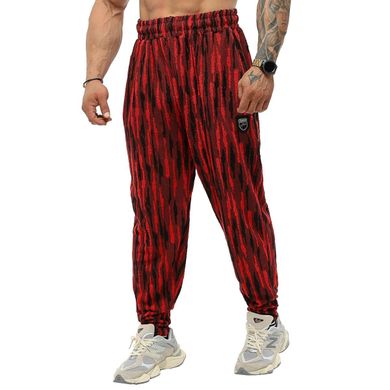 Big Sam, Штаны спортивные зауженные (Baggy Winter Towel Pants PNT1313) Черный-Красный ( L )